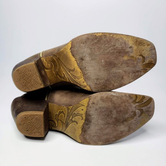 Durango Stitched Pattern Western Pointed Toe Boots 6M - Picture 10 of 15